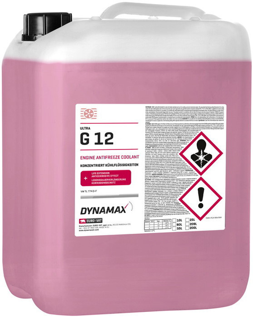 Антифриз G12 DYNAMAX COOL ULTRA (червоний) концентрат (10L)
